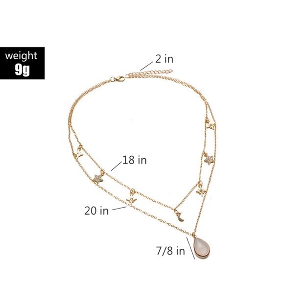 NEW moon star double layer necklace - Picture 7 of 7